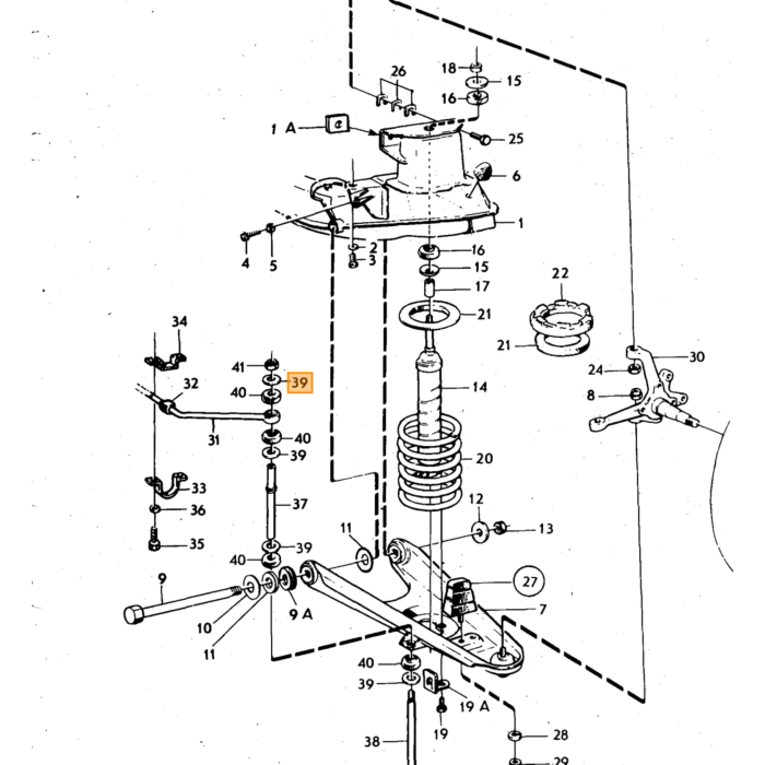 Volvo Stabilisatiestang ring (8 st nodig) ook schoteltje schokbreker Volvo onderdeel nr 83126