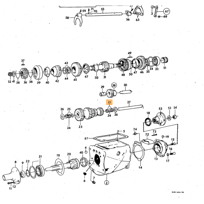 Volvo Versnellingsbak afstandring M40+M41 140  145  164  Amazon 121  Amazon 122 S  Amazon 220  P 1800  P 1800 E  P 1800 ES  P 210 Duett  Polo  Polo Van  Pv 444  PV 445 DUETT  Pv 544 Volvo onderdeel nr 87176