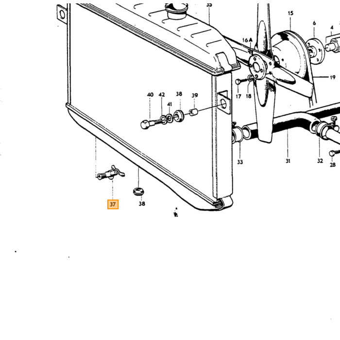 Volvo Aftapkraan radiateur B16+B18 Amazon +PV544+Duett Volvo onderdeel nr 87502