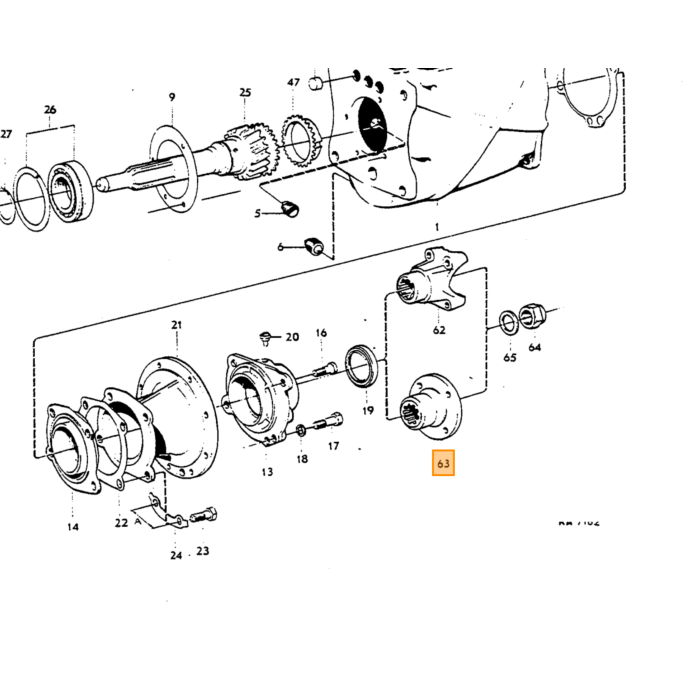 Volvo Flens uitgaande as versnellingsbak M40+M41 gebruikt 35mm 10 splines 140  145  164  Amazon 121  Amazon 122 S  Amazon 220  P 1800  P 1800 E  P 1800 ES  P 210 Duett  PV 445 DUETT  Pv 544 Volvo onderdeel nr 87614