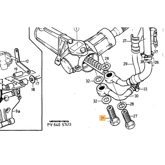 Volvo Split pen stuurhuis amazon p1800 240 140 164 Volvo onderdeel nr 907819