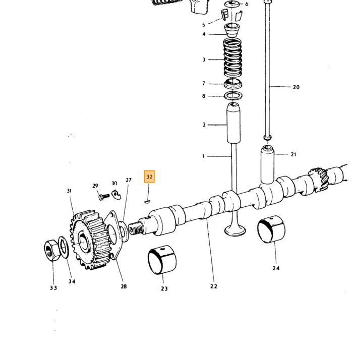 Volvo Spie nokkenas B18+B20+B30 Volvo onderdeel nr 910118
