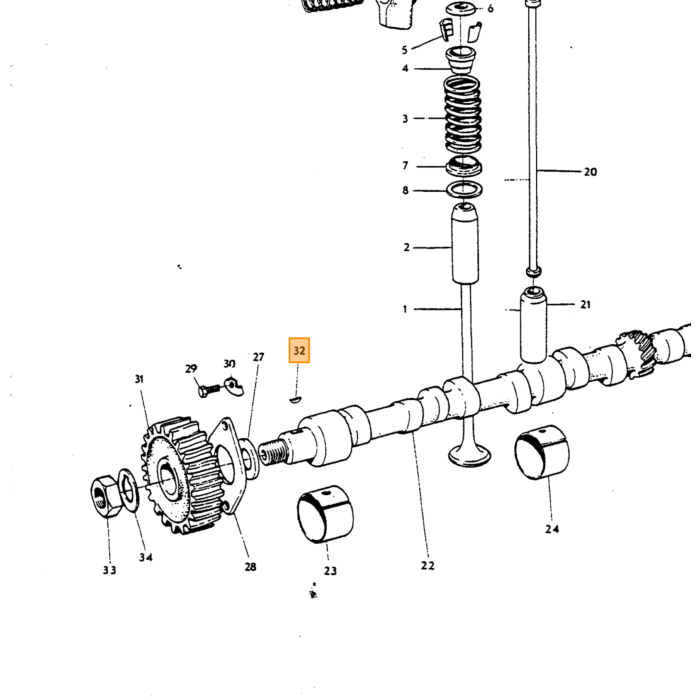 Volvo Spie nokkenas B18+B20+B30 Volvo onderdeel nr 910118