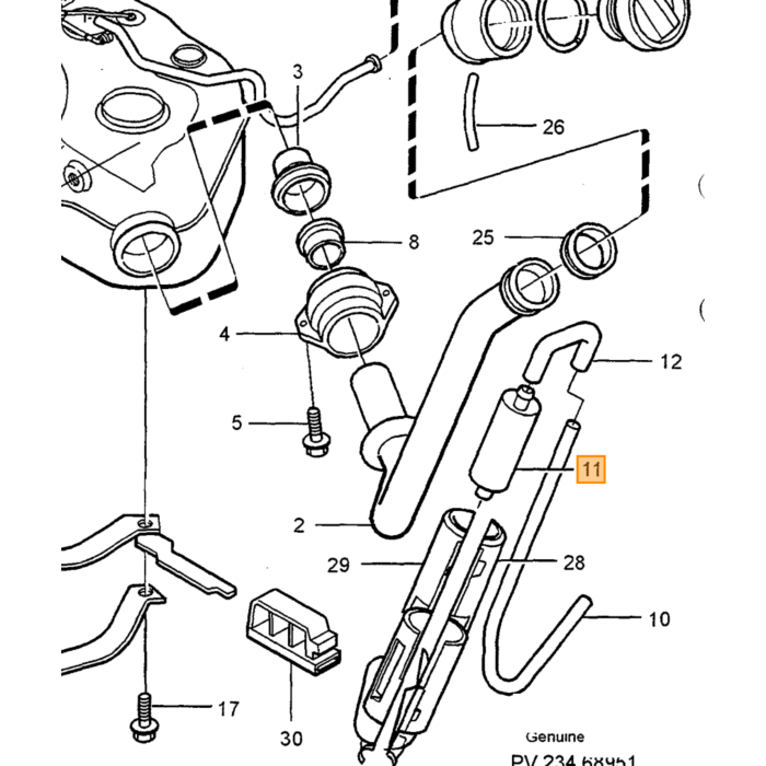 Volvo EVAP Luchtfilter Volvo S70 - V70 - XC70 - C70 - S80 - XC90 Volvo onderdeel nr 9125305