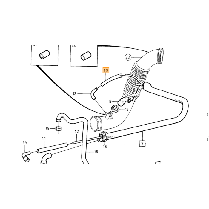 Volvo Carterventilatie slang  Volvo 850/V/S/C70 zonder turbo Volvo onderdeel nr 9125598