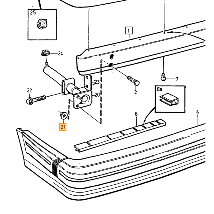 Volvo Bumper Rail Volvo onderdeel nr 9126826