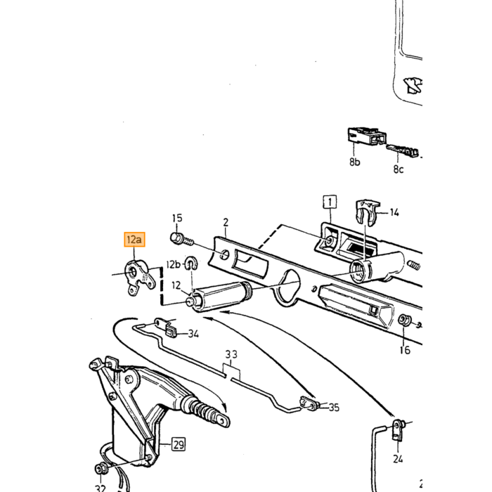 Volvo as achterklep cilinder afdekking slot 850 v70 xc70  c70 s70 Volvo onderdeel nr 9126899