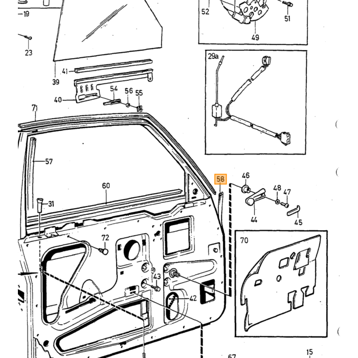 Volvo Strip links 240 260 4 deurs  niet meer leverbaar Volvo onderdeel nr 9131574