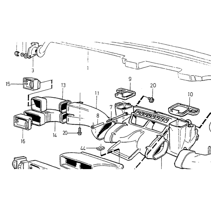 Volvo hoes revet 850 dop airco/kachel  systeem interieur Volvo onderdeel nr 9132741