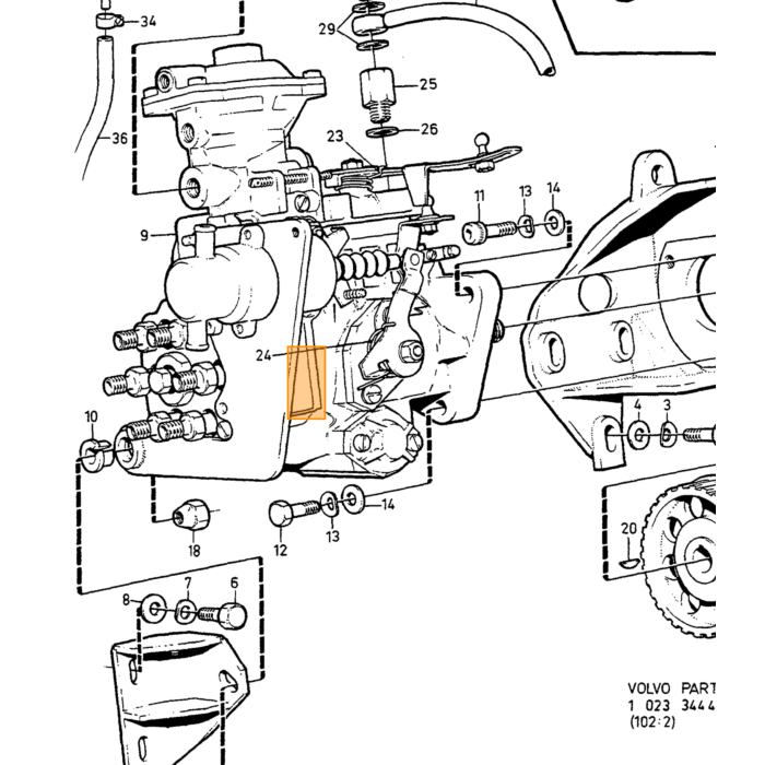 Volvo Pakkingset Brandstofinjectiepomp Diesel Volvo 740 - 760 - 780 - 940 - 960 Volvo onderdeel nr 9135965
