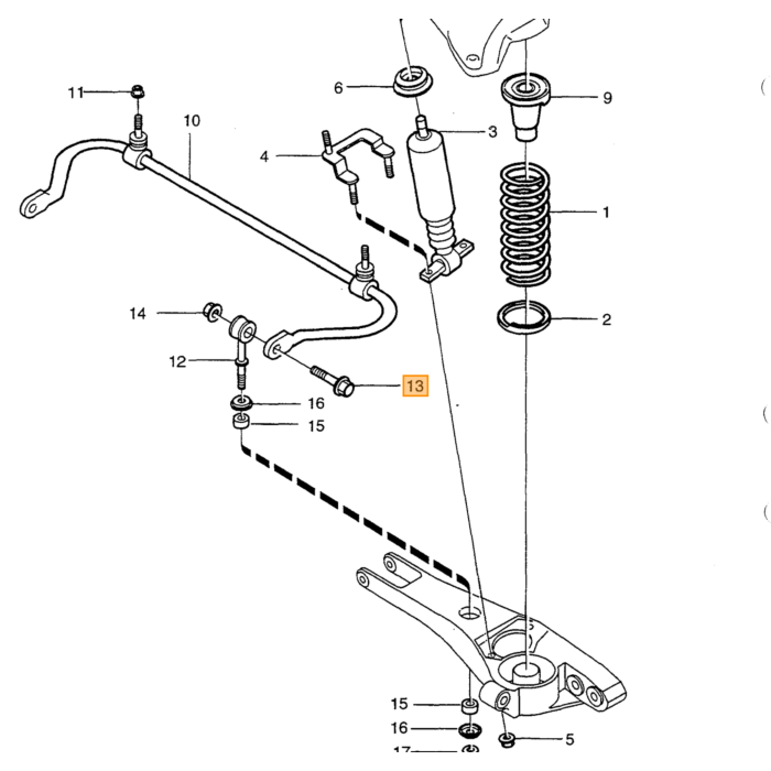 Volvo kap Schokbreker stootrubber achteras FWD Volvo 850 - S70 - V70 - C70 Volvo onderdeel nr 9140177