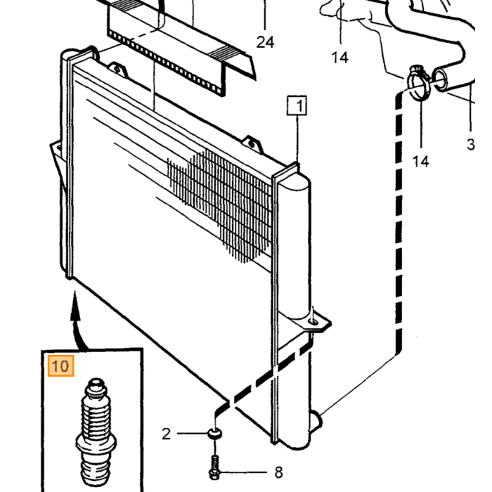 Volvo Expansietank koelvloeistof 850+S70 V70 -2000 C70 -2005 850 S70 V70 C70 Volvo onderdeel nr 9141095