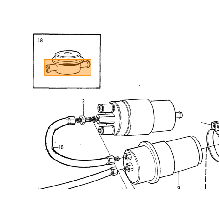 Volvo Benzinepomp brandstofpomp 740+940 B23ET+B23FT+B200ET+B230FT replacement Volvo onderdeel nr 9142045