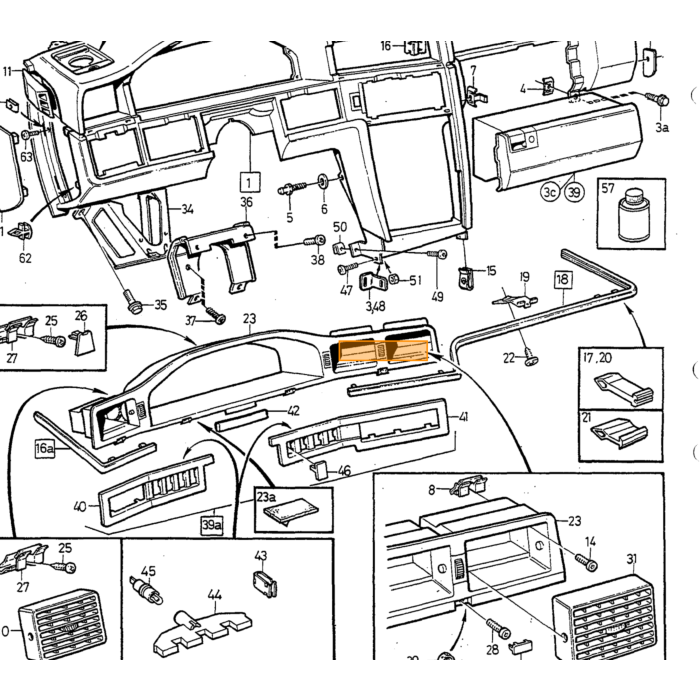 Volvo klem dashboard montage 760  940 SE  960  S90  V90 Volvo onderdeel nr 9148408