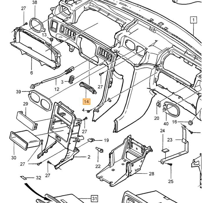 Volvo rolhoes bagageruimte Volvo onderdeel nr 9150633
