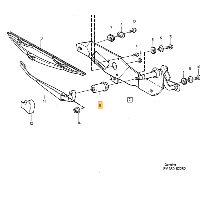Volvo Koplamp wisser blad 850  S70 V70 -2000 + C70 (tot 2005) 230mm set 2 stuks (9133824) origineel. Niet meer leverbaar Volvo onderdeel nr 9151657