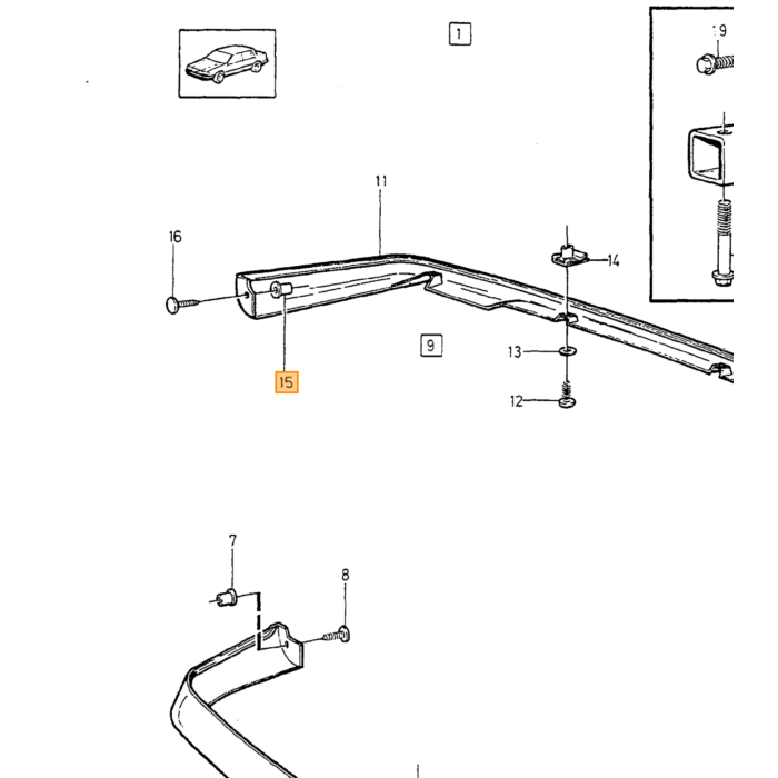 Volvo afdichting afdekdeel scherm spatlap Volvo onderdeel nr 9154415