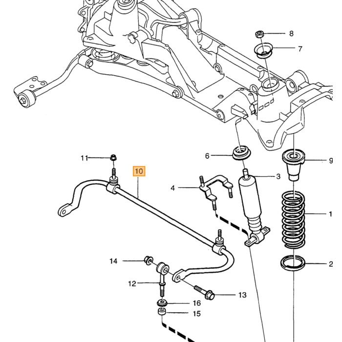 Volvo ANTI-ROLL bar 850 v70 c70 s70  XC70 AWD stabilisatie balk 18 2 mm stabiliatie code W Volvo onderdeel nr 9157312