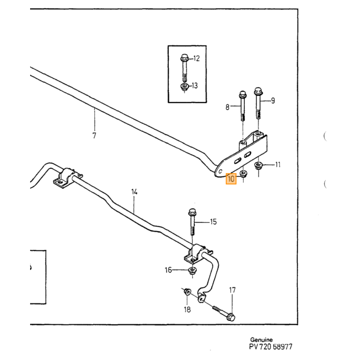 Volvo ANTI-ROLL bar 850 v70 c70 s70  XC70 AWD stabilisatie balk 18 2 mm stabiliatie code W Volvo onderdeel nr 9157312