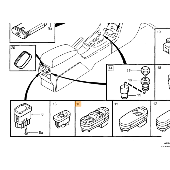 Volvo Ruitenwisser-bediening schakelaar Volvo onderdeel nr 9162453