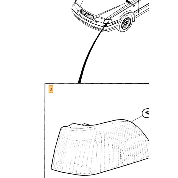 Blinker parkeringsljus, utan sockel, vit VOLVO C70 Conv -05,C70 Coupe -02,S70,V70 I -00