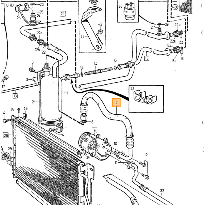 Volvo Airco Slang Benzine Volvo 850 - S70 - V70 - C70 - XC70 (3545505  3545532  9137404) Volvo onderdeel nr 9171319