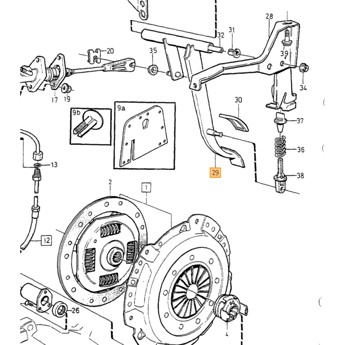 Volvo Koppeling pedaal Volvo onderdeel nr 9173744