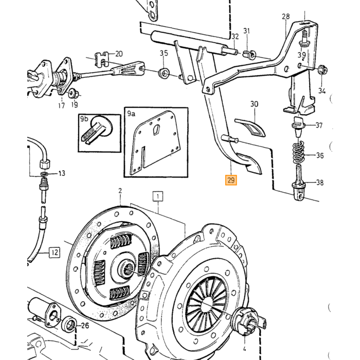 Volvo Koppeling pedaal Volvo onderdeel nr 9173744