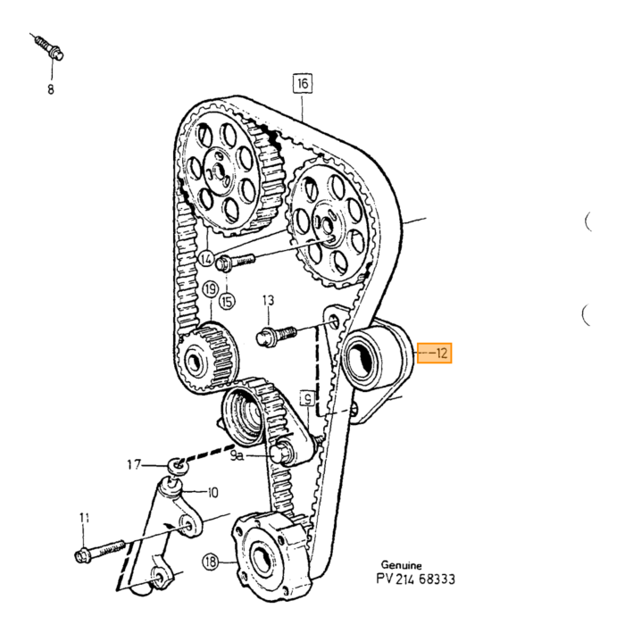 Volvo poelie pulley  850 Volvo S70 V70 (-2000) Volvo S80 (-2006)  V70 P26  Volvo onderdeel nr 9180619