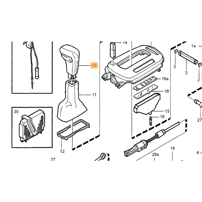 Volvo Versnellingspook Reparatieset Zwart Automaat Volvo 850 - 940 - 960 - C70 - S70 - V70 - XC70 - S40 - V40 - S90 - V90 Volvo onderdeel nr 9181356