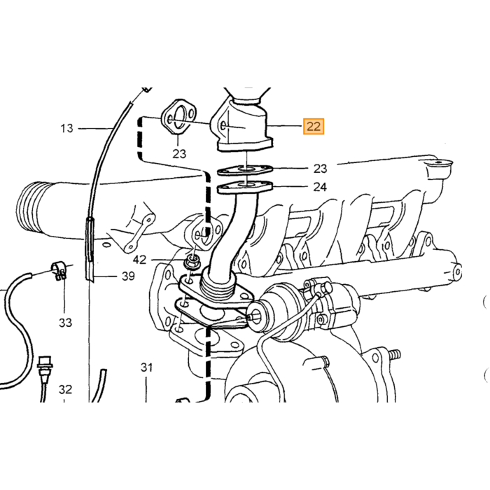 Volvo EGR klep met pakkingen Volvo 850 - S70 - V70 - S80 Volvo onderdeel nr 9186022