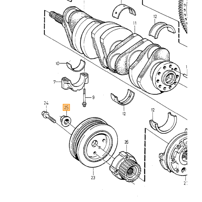 Volvo Cilinderkopbout Diesel Volvo 200 - 700 - 900 - 850 - S70 - V70 - S80 Volvo onderdeel nr 9186535