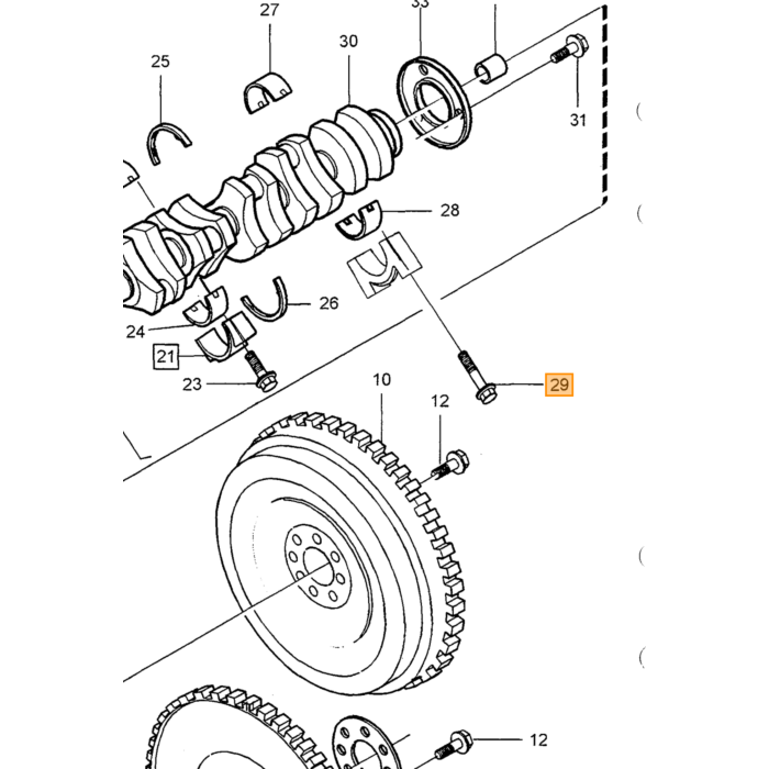 Volvo Krukas Schroef Hoofdlager Diesel Volvo 240 - 740 - 760 - 940 - 960 Febi Volvo onderdeel nr 9186548
