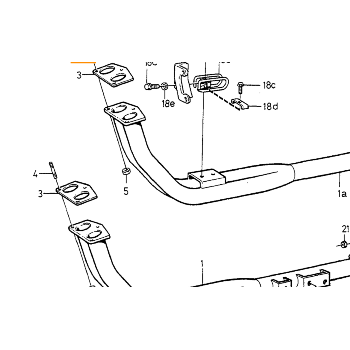 Volvo Tapeind uitlaatspruitstuk uitlaatzijde M10x41 (978343)B19+B21+B23+B230 240+740+940 Volvo onderdeel nr 924077