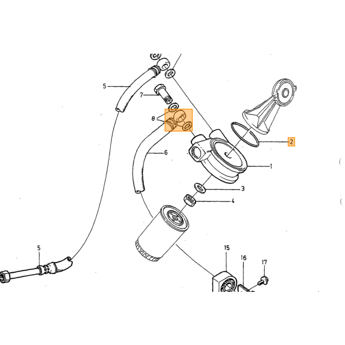 Volvo Pakking (rubber ring) oliekoeler B23+B200+B230 en D24TIC B19/21/23 200/230 ET/FT met turbo 2 nodig Volvo onderdeel nr 925093