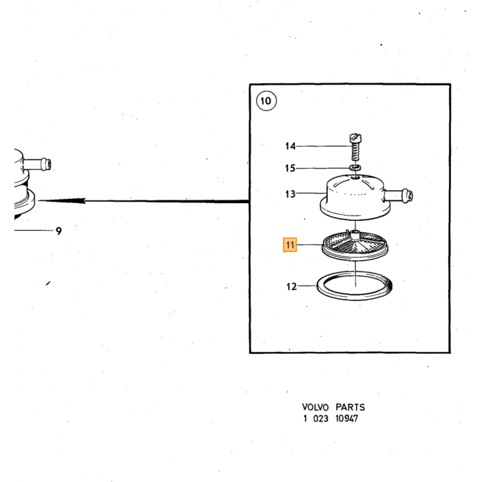Volvo Bout UNC 5/16 oa luchtfilter su 73606 64mm 191689 Volvo onderdeel nr 940136