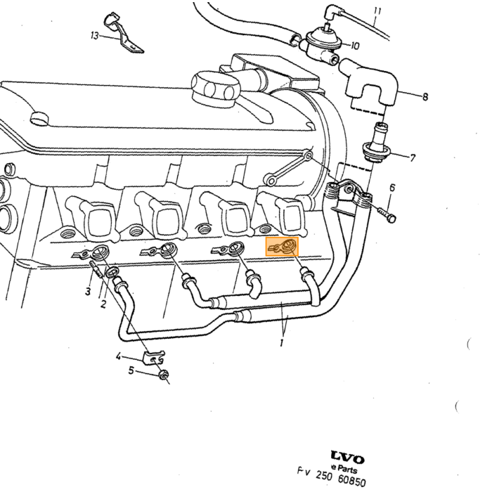 Volvo Bout  M8 x 30 mm 190524  Volvo onderdeel nr 940142