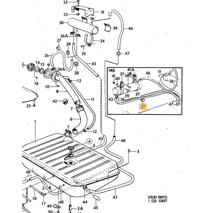 Volvo Getande revet 1/4inch div oa motorkap slot amazon Volvo onderdeel nr 940155
