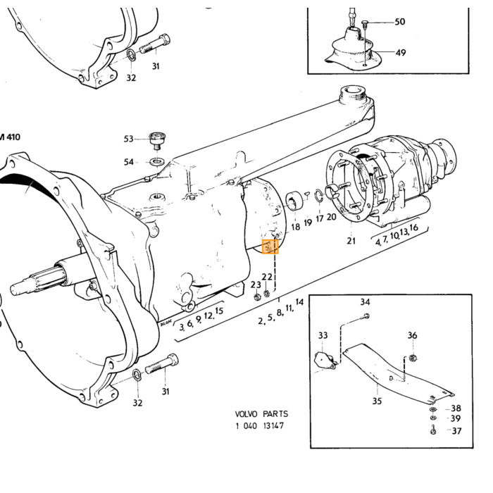 Volvo Bout UNC 7/16 14x38mm lang oa koppelingshuis/motor B16 B18 B20 Volvo onderdeel nr 940160