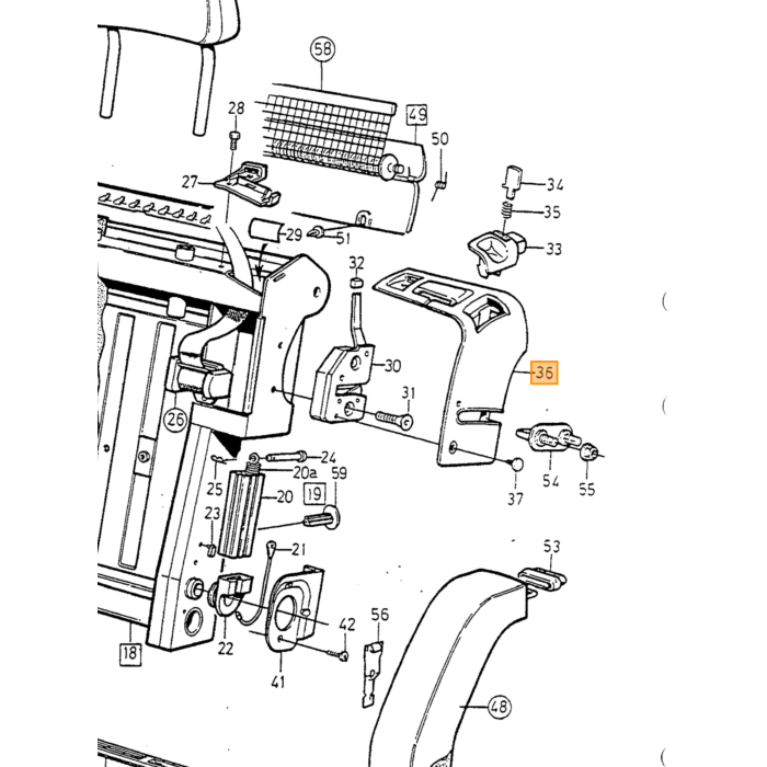 Volvo kap links achterbank vergrendeling Volvo 850 5-deurs V70 (-2000) V70 XC (-2000) gebruikt leverbaar Volvo onderdeel nr 9407583