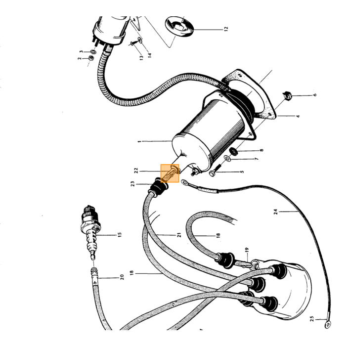 Volvo Rubber ring voor bevestiging Bobine Amazon+PV544+P1800 Volvo onderdeel nr 94100