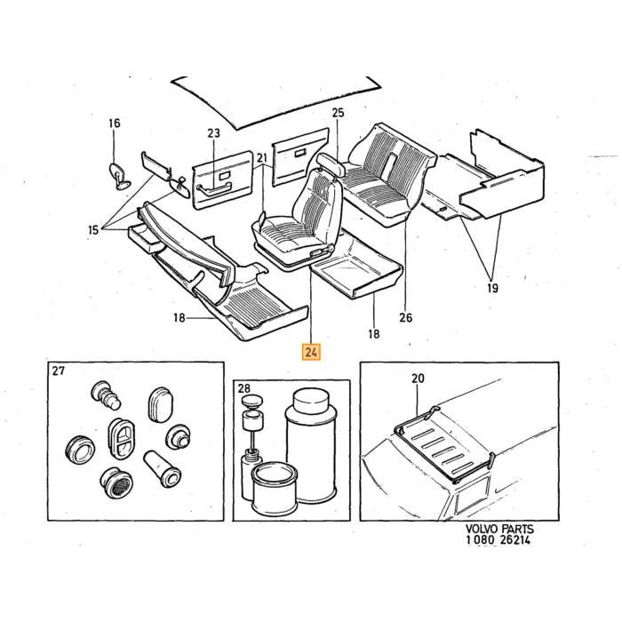 Volvo Speednut voorscherm 140 +deur handvat binnen Amazon  Volvo onderdeel nr 941962