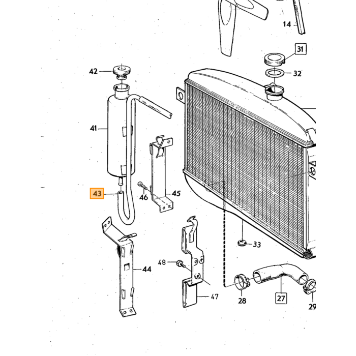 Volvo Slang radiateur naar expansievat 87.5mm Amazon+P1800+140+164+240+260+740+940+960+V90+S90 981376 Volvo onderdeel nr 942700