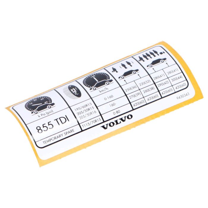 Volvo Sticker Volvo onderdeel nr 9430343