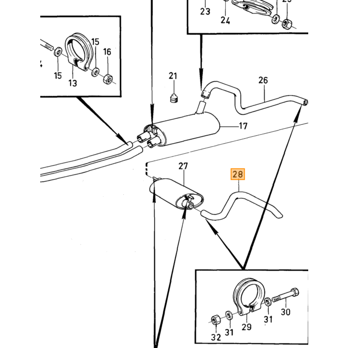 Volvo Gasstang voor Stromberg carburateur Amazon+140 Volvo onderdeel nr 943315