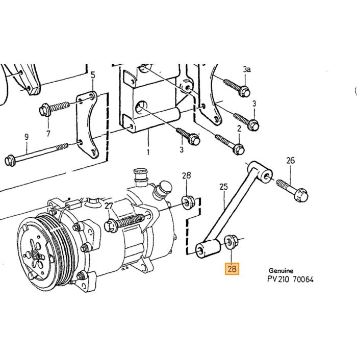 Volvo Motorsteun onder 850-V70 -2000 diesel (torsiestang) V70 850  (9209882)  benzine vervangen door 9141042 (9209882)  Volvo onderdeel nr 9434252