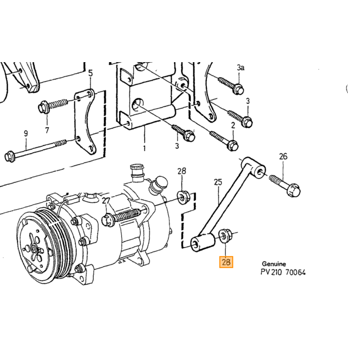 Volvo Motorsteun onder 850-V70 -2000 diesel (torsiestang) V70 850  (9209882)  benzine vervangen door 9141042 (9209882)  Volvo onderdeel nr 9434252