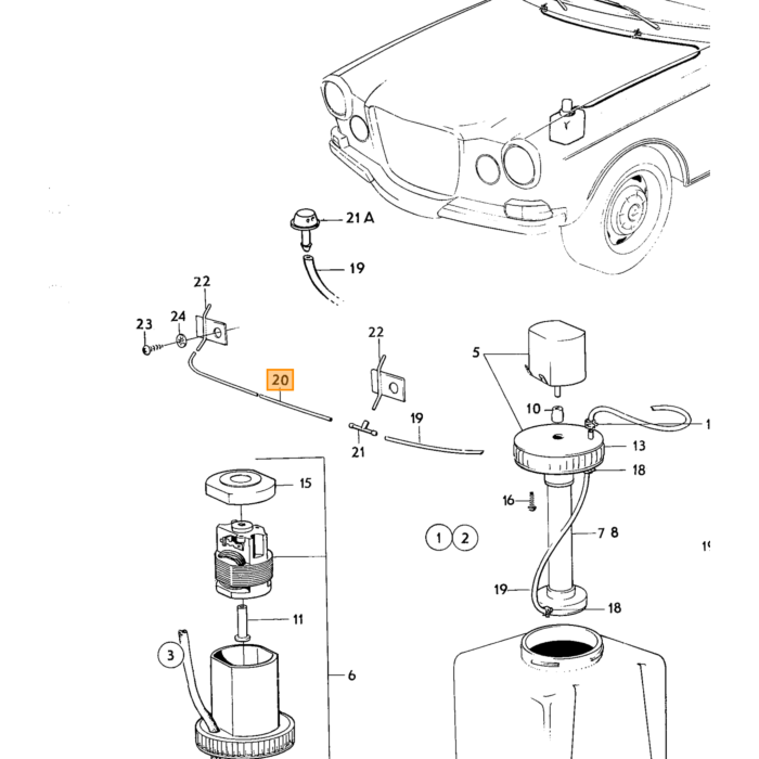 Volvo Slang  koplamp sproeier 3 mm binnendiam. per meter origineel volvo Volvo onderdeel nr 943722