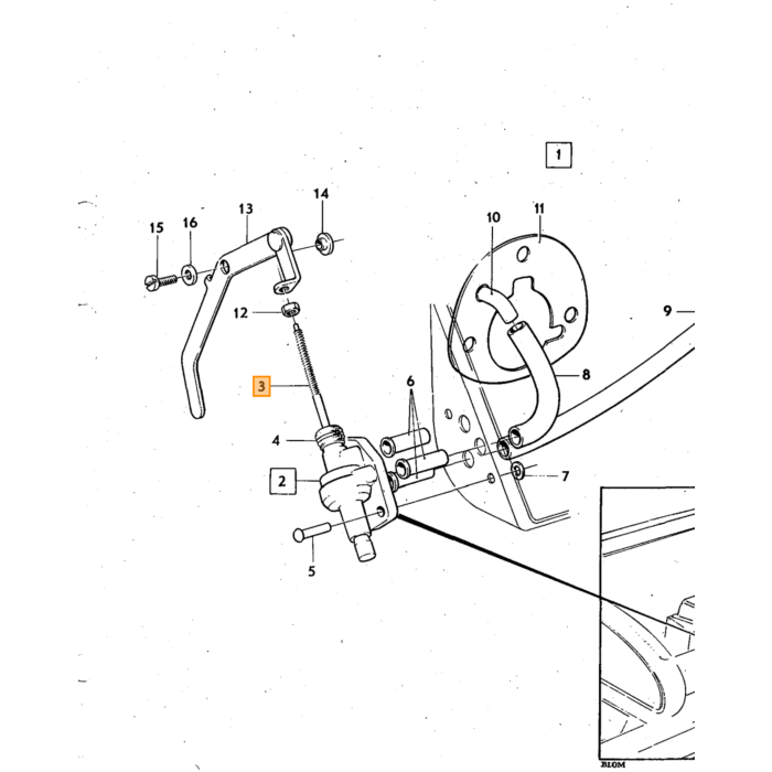 Volvo Bout UNC 5/16 - 89mm  luchtfilter B20  Volvo onderdeel nr 943758