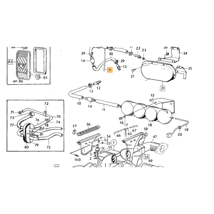 Volvo Vacuum slang    2 5mm inw 6 5mm uitw per meter  Volvo onderdeel nr 943999